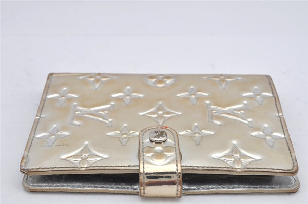 Auth Louis Vuitton Monogram Miroir Agenda PM Notebook Cover R20963 Silver 2369K