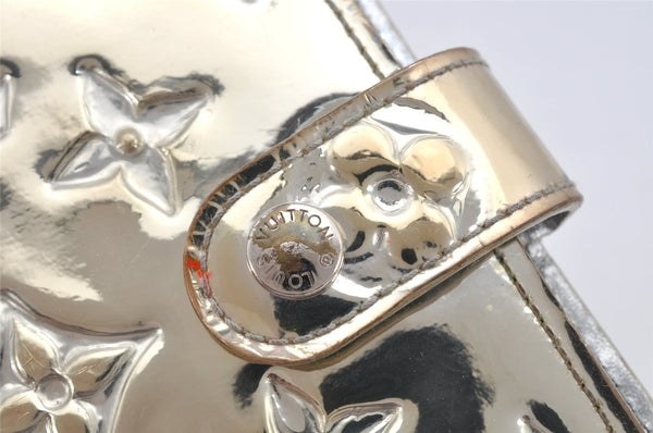Auth Louis Vuitton Monogram Miroir Agenda PM Notebook Cover R20963 Silver 2369K
