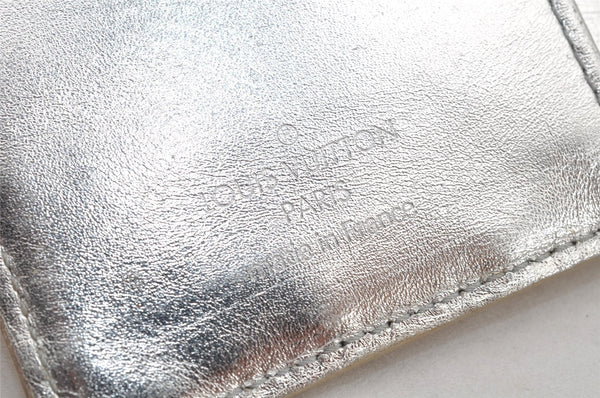 Auth Louis Vuitton Monogram Miroir Agenda PM Notebook Cover R20963 Silver 2369K