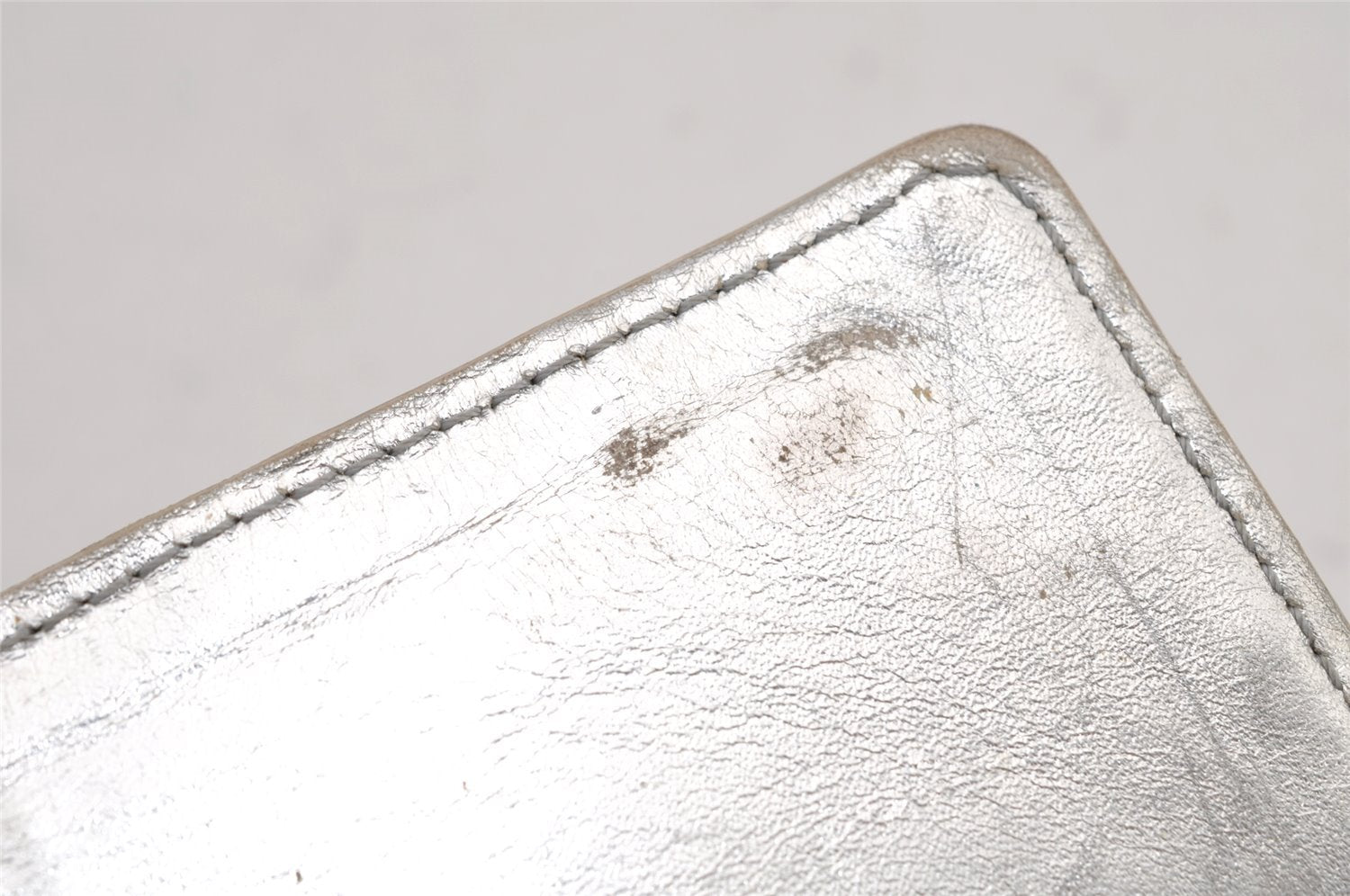 Auth Louis Vuitton Monogram Miroir Agenda PM Notebook Cover R20963 Silver 2369K