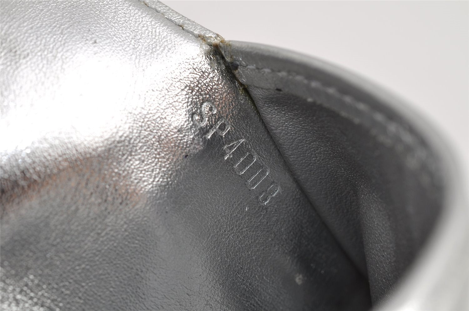 Auth Louis Vuitton Monogram Miroir Agenda PM Notebook Cover R20963 Silver 2369K