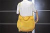 Authentic MIU MIU 2Way Shoulder Hand Tote Bag Suede Yellow 2370I