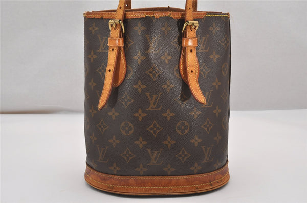 Authentic Louis Vuitton Monogram Bucket PM Shoulder Tote Bag M42238 LV 2370J