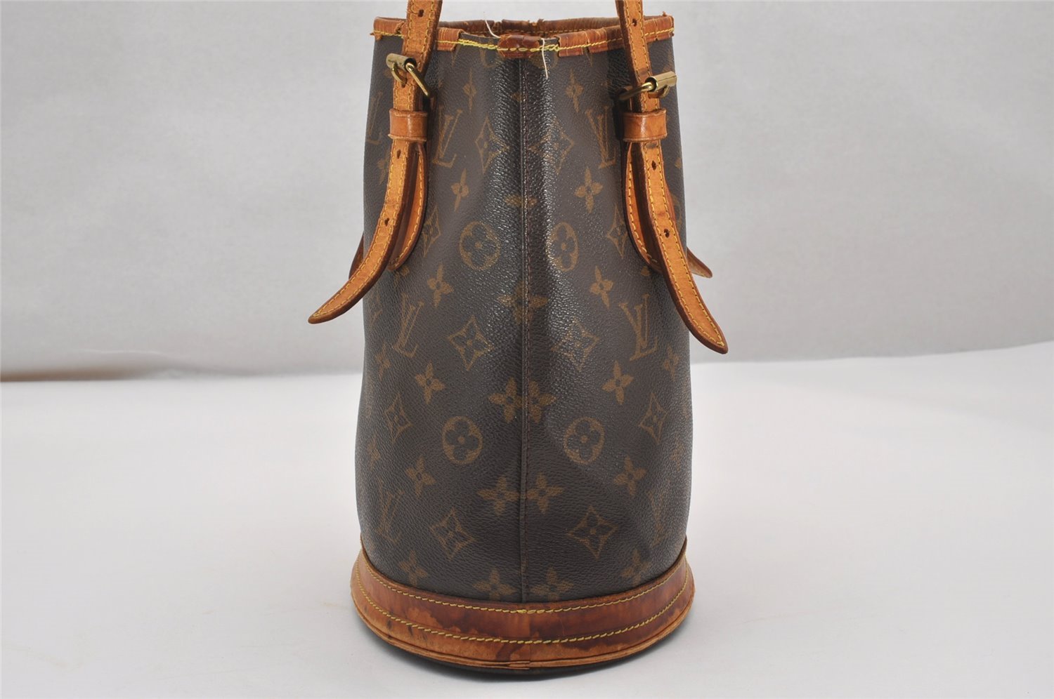 Authentic Louis Vuitton Monogram Bucket PM Shoulder Tote Bag M42238 LV 2370J