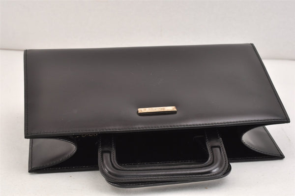 Authentic GUCCI 2 in 1 Tote Hand Bag Vinyl Leather Clear Black Junk 2370K