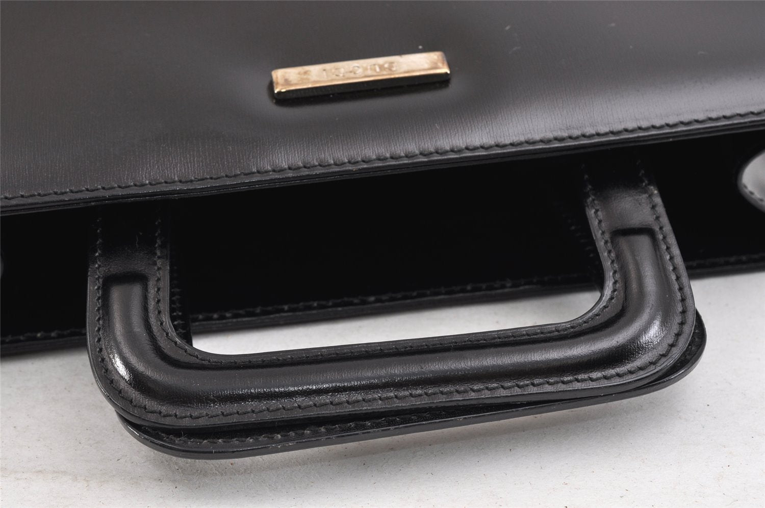 Authentic GUCCI 2 in 1 Tote Hand Bag Vinyl Leather Clear Black Junk 2370K