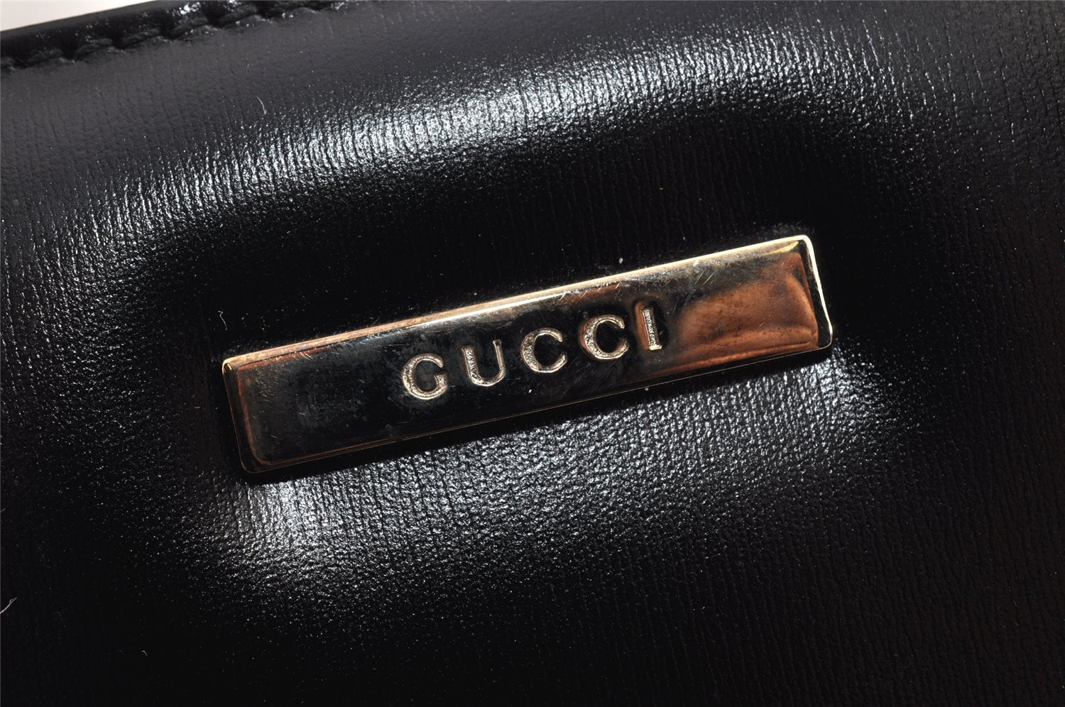 Authentic GUCCI 2 in 1 Tote Hand Bag Vinyl Leather Clear Black Junk 2370K