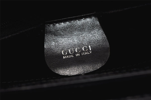 Authentic GUCCI 2 in 1 Tote Hand Bag Vinyl Leather Clear Black Junk 2370K