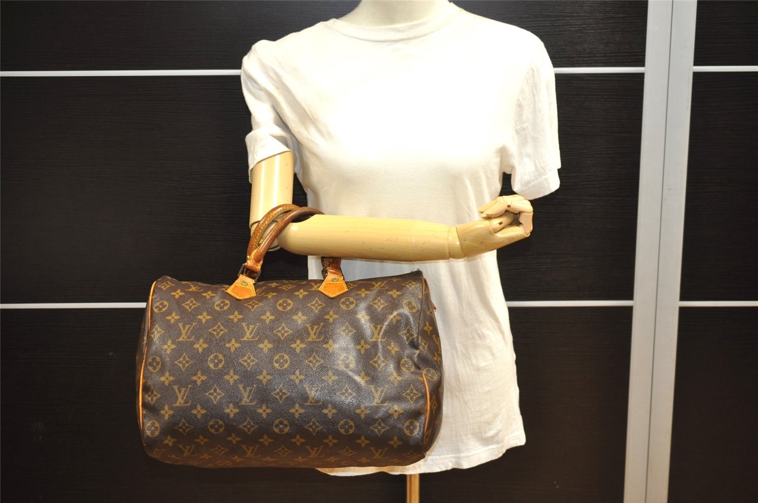 Authentic Louis Vuitton Monogram Speedy 35 Hand Boston Bag M41524 Junk 2371J