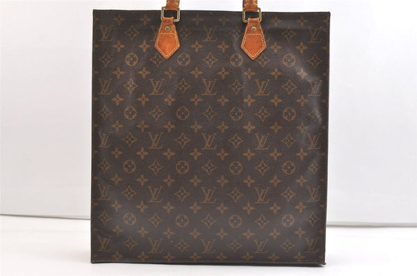 Authentic Louis Vuitton Monogram Sac Plat Hand Tote Bag M51140 LV 2371K