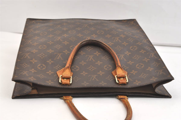 Authentic Louis Vuitton Monogram Sac Plat Hand Tote Bag M51140 LV 2371K