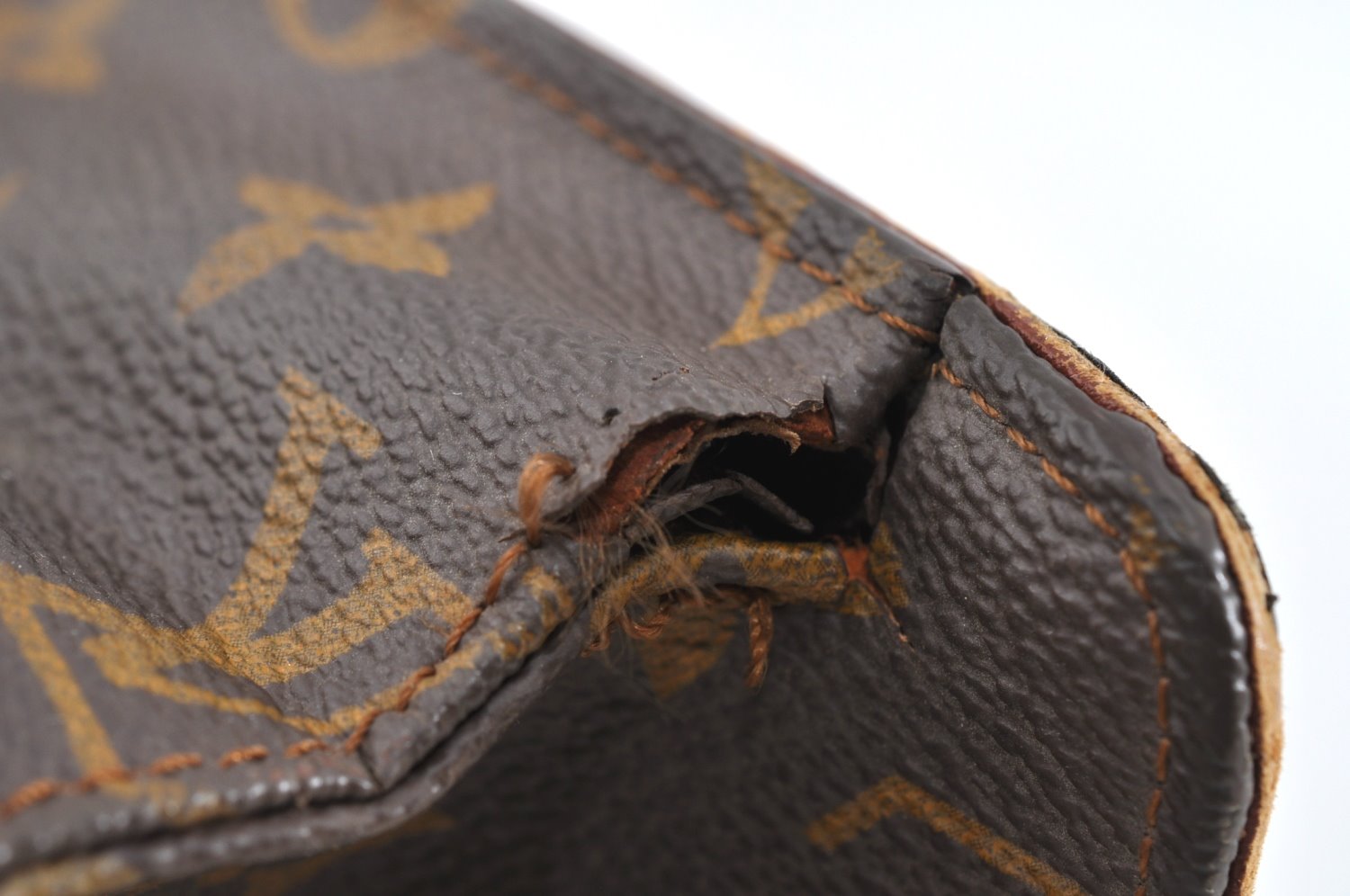 Auth Louis Vuitton Monogram Pochette Dame GM Clutch Bag Old Model Junk 2373J