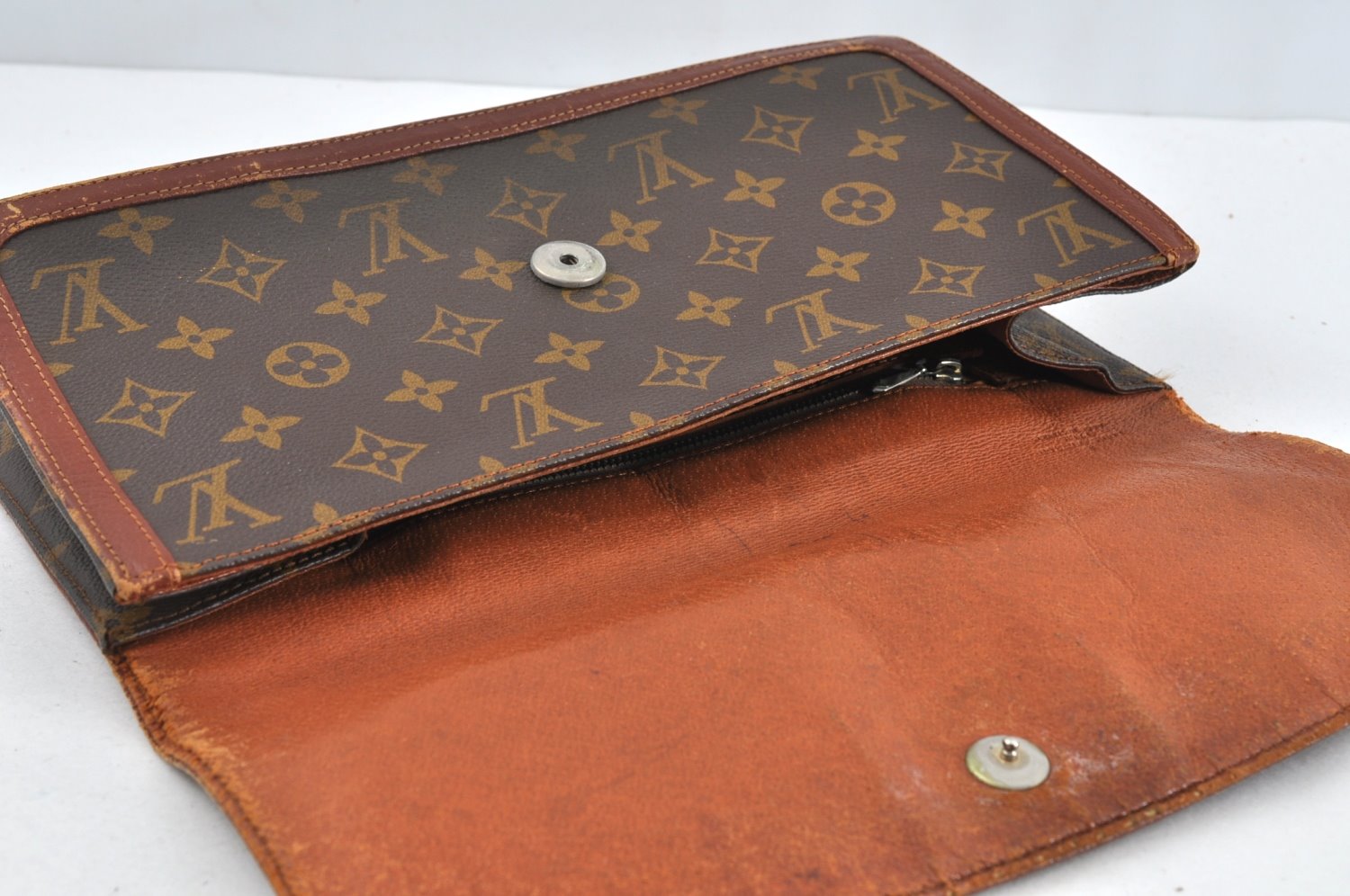 Auth Louis Vuitton Monogram Pochette Dame GM Clutch Bag Old Model Junk 2373J