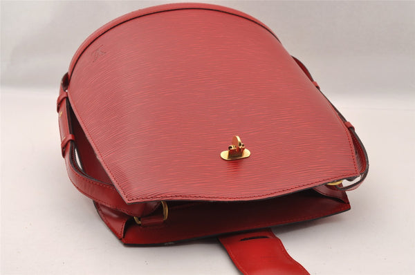 Authentic Louis Vuitton Epi Cluny Shoulder Bag Purse Red M52257 LV 2374I