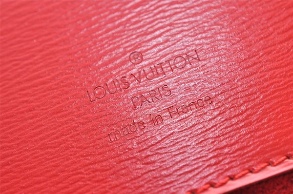 Authentic Louis Vuitton Epi Cluny Shoulder Bag Purse Red M52257 LV 2374I