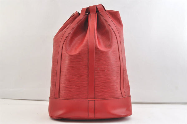 Authentic Louis Vuitton Epi Randonnee GM Shoulder Bag Red M43087 LV 2375K