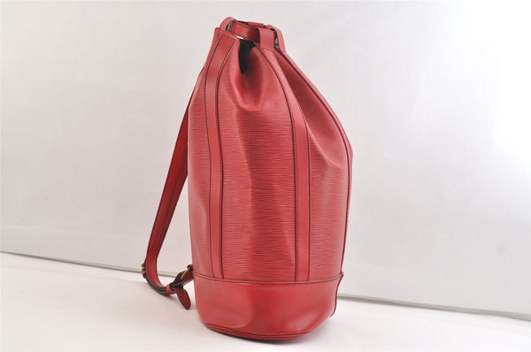 Authentic Louis Vuitton Epi Randonnee GM Shoulder Bag Red M43087 LV 2375K