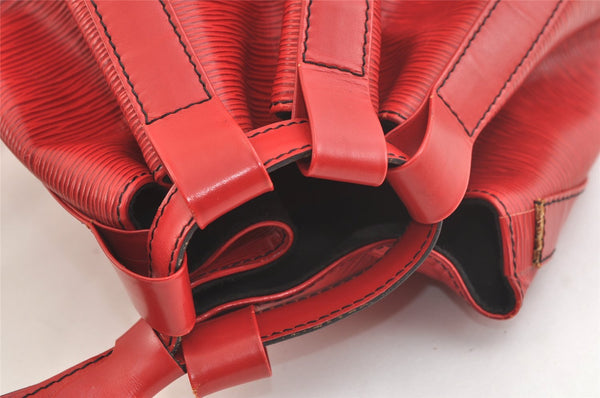 Authentic Louis Vuitton Epi Randonnee GM Shoulder Bag Red M43087 LV 2375K