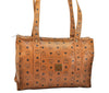 Authentic MCM Visetos Leather Vintage Shoulder Tote Bag Brown 2377K