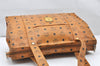 Authentic MCM Visetos Leather Vintage Shoulder Tote Bag Brown 2377K