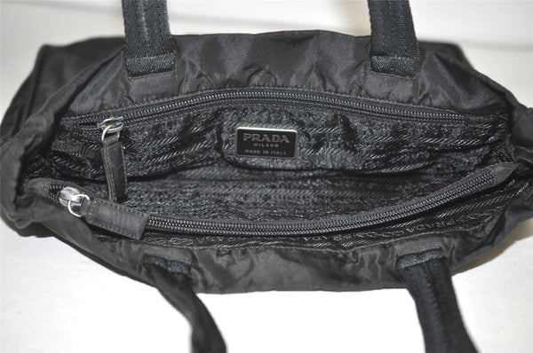 Authentic PRADA Vintage Nylon Tessuto Leather Shoulder Hand Bag Black 2379I