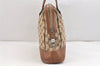 Authentic GUCCI Web Sherry Line Hand Tote Bag GG Canvas Leather Brown 2379K