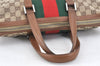 Authentic GUCCI Web Sherry Line Hand Tote Bag GG Canvas Leather Brown 2379K