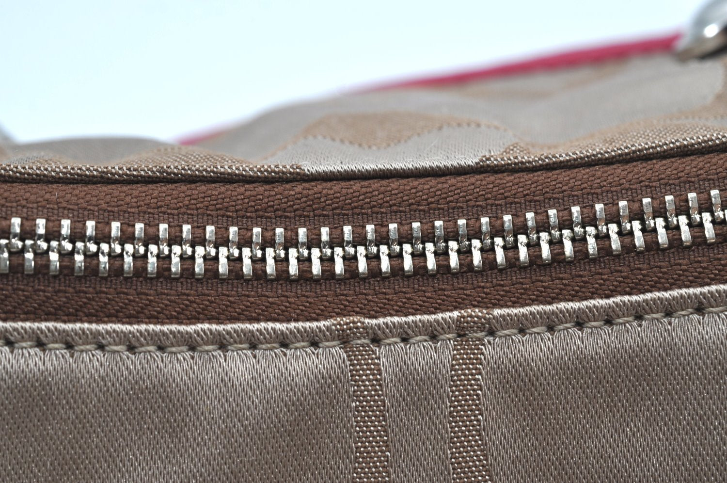 Authentic COACH Signature 2Way Shoulder Bag Canvas Leather F15707 Beige 2380I