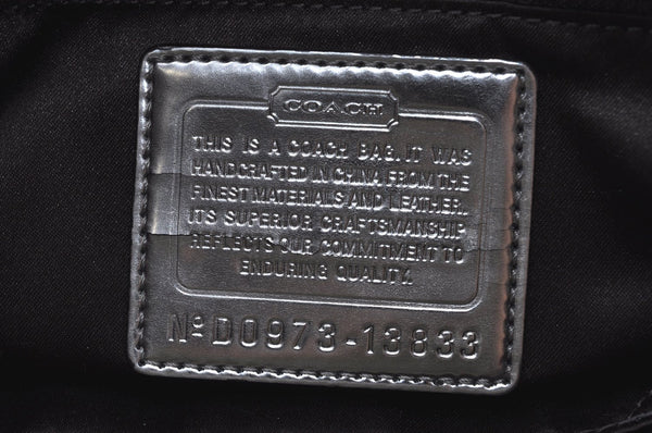 Authentic COACH Signature 2Way Shoulder Bag Canvas Leather F15707 Beige 2380I