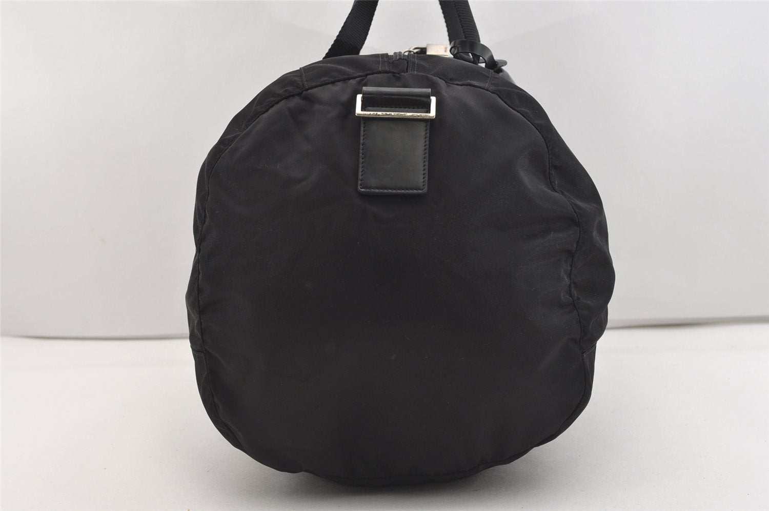 Authentic PRADA Nylon Tessuto Leather 2Way Shoulder Boston Hand Bag Black 2380J