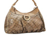Authentic GUCCI GG Crystal Abbey Shoulder Bag GG PVC Leather 189833 Gold 2381K