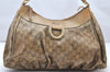 Authentic GUCCI GG Crystal Abbey Shoulder Bag GG PVC Leather 189833 Gold 2381K