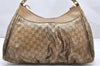 Authentic GUCCI GG Crystal Abbey Shoulder Bag GG PVC Leather 189833 Gold 2381K
