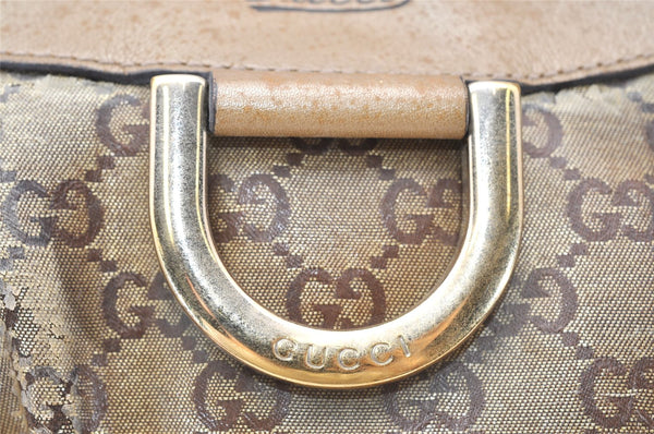 Authentic GUCCI GG Crystal Abbey Shoulder Bag GG PVC Leather 189833 Gold 2381K