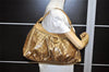 Authentic GUCCI GG Crystal Abbey Shoulder Bag GG PVC Leather 189833 Gold 2381K