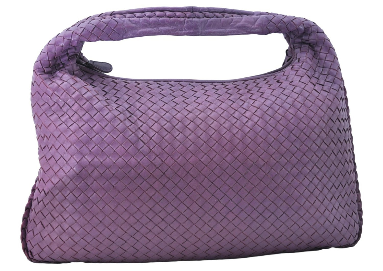 Authentic BOTTEGA VENETA Intrecciato Leather Shoulder Bag Purple 2381M