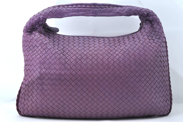 Authentic BOTTEGA VENETA Intrecciato Leather Shoulder Bag Purple 2381M