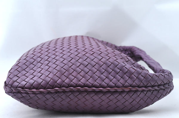 Authentic BOTTEGA VENETA Intrecciato Leather Shoulder Bag Purple 2381M