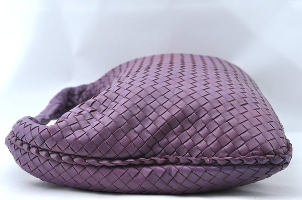 Authentic BOTTEGA VENETA Intrecciato Leather Shoulder Bag Purple 2381M