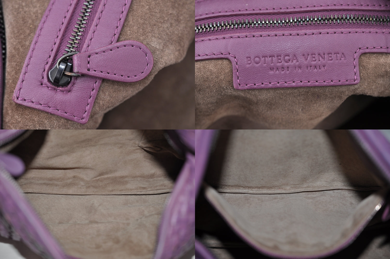 Authentic BOTTEGA VENETA Intrecciato Leather Shoulder Bag Purple 2381M