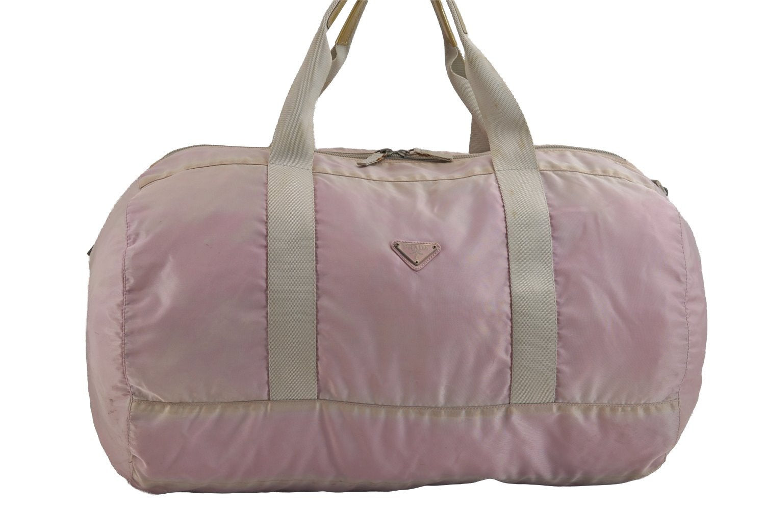 Authentic PRADA Nylon Tessuto Enamel 2Way Shoulder Boston Hand Bag Pink 2382J