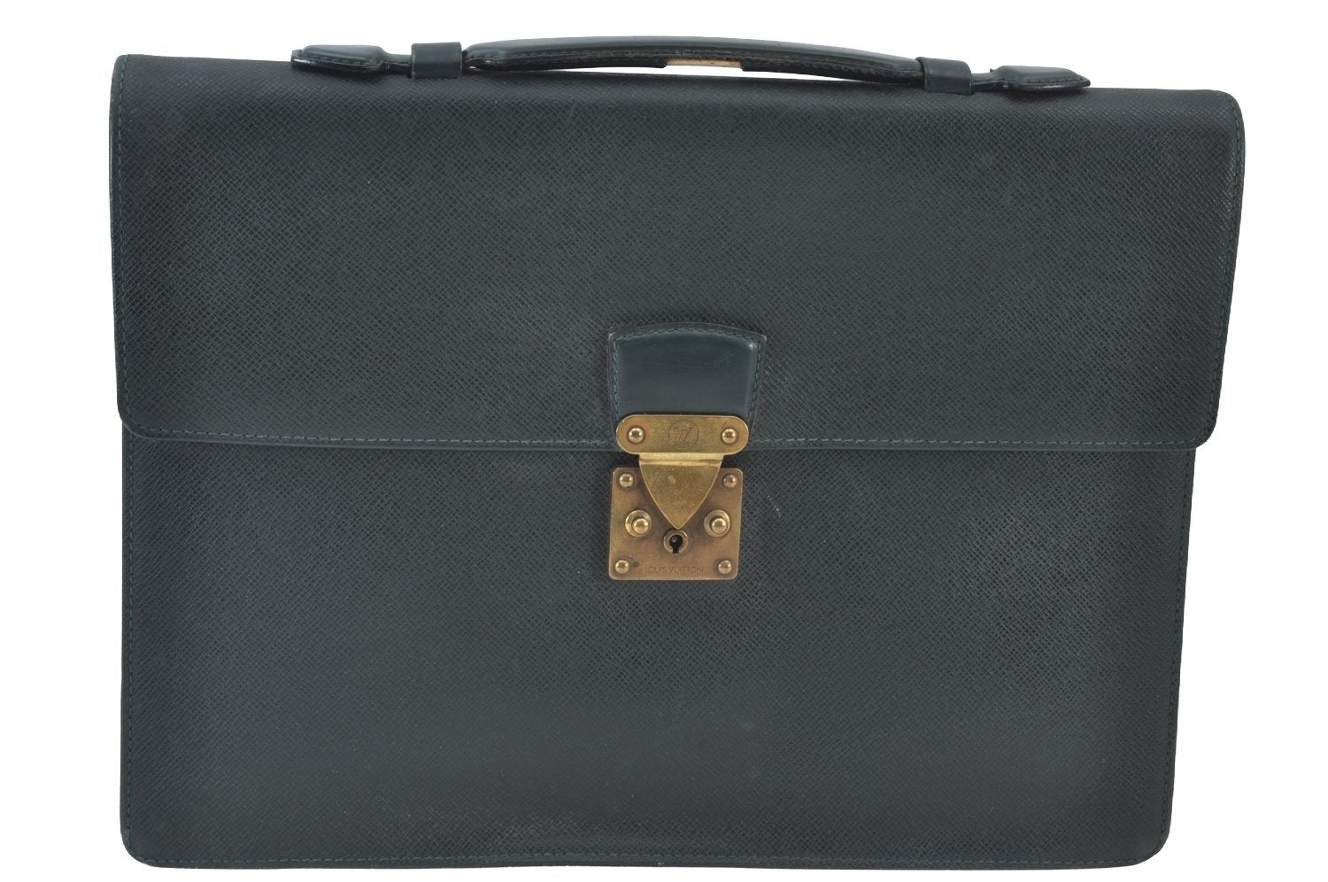 Authentic Louis Vuitton Taiga Serviette Kourad Briefcase Green M30074 LV 2383J