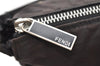 Authentic FENDI Zucca Shoulder Hand Bag Purse Nylon Leather Dark Brown 2383K