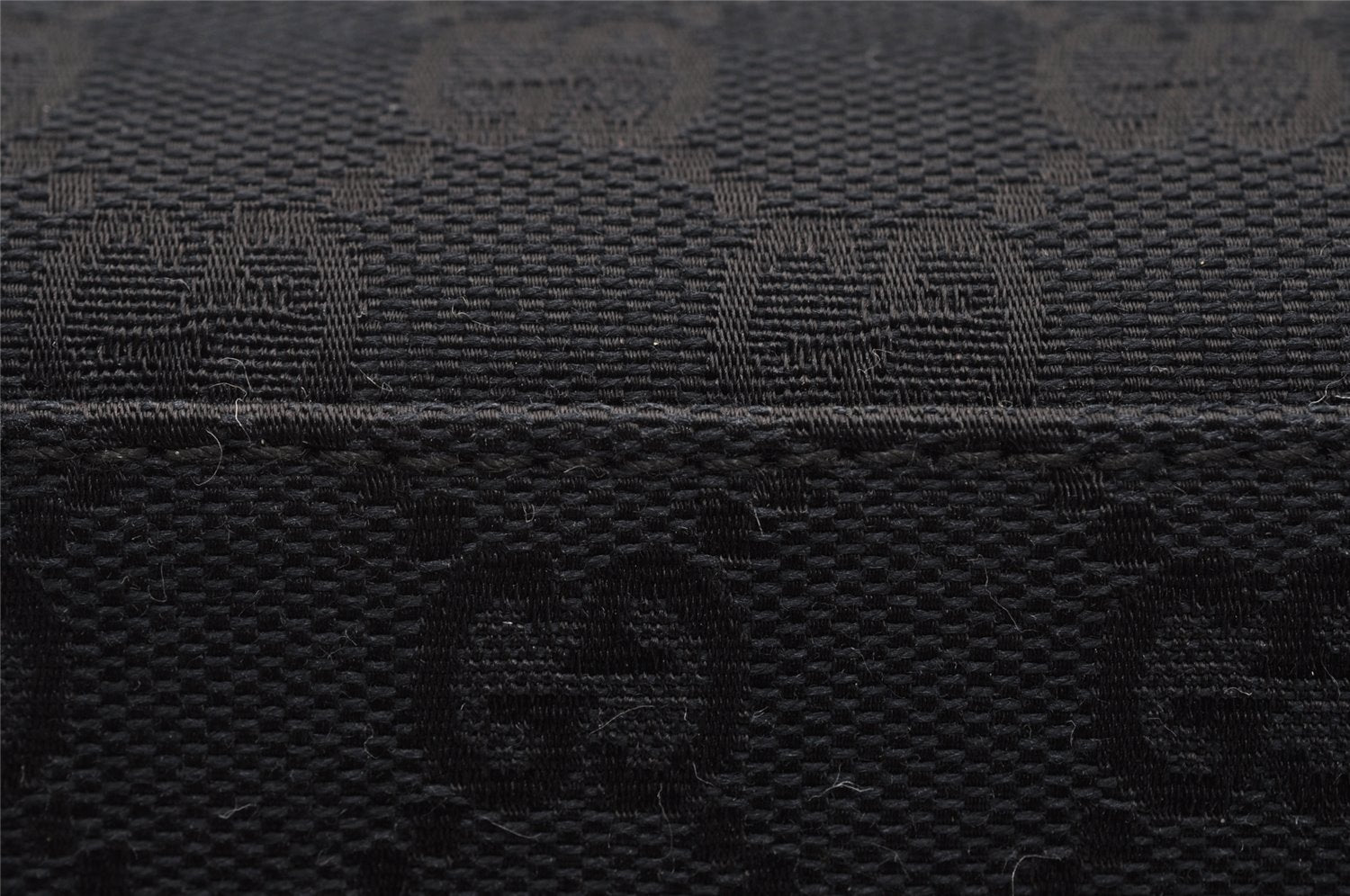 Authentic GUCCI Shoulder Hand Bag Purse GG Canvas Leather 0000602 Black 2384I