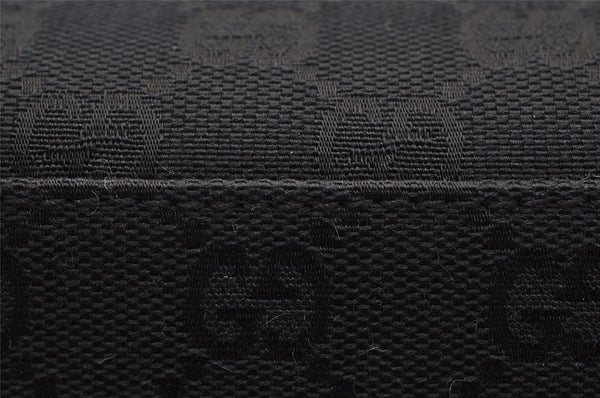 Authentic GUCCI Shoulder Hand Bag Purse GG Canvas Leather 0000602 Black 2384I