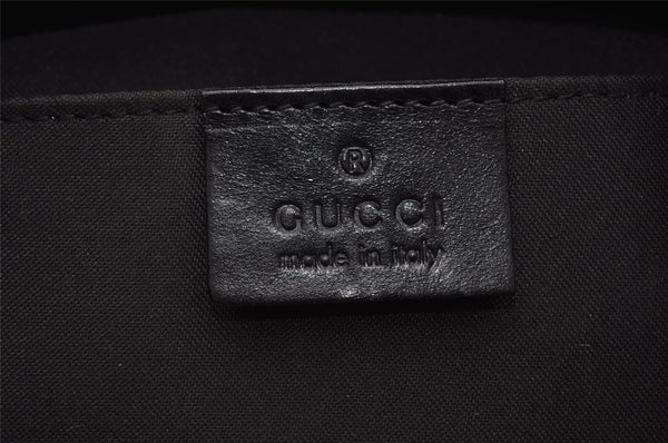Authentic GUCCI Shoulder Hand Bag Purse GG Canvas Leather 0000602 Black 2384I
