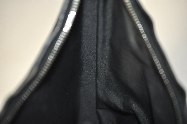 Authentic GUCCI Shoulder Hand Bag Purse GG Canvas Leather 0000602 Black 2384I