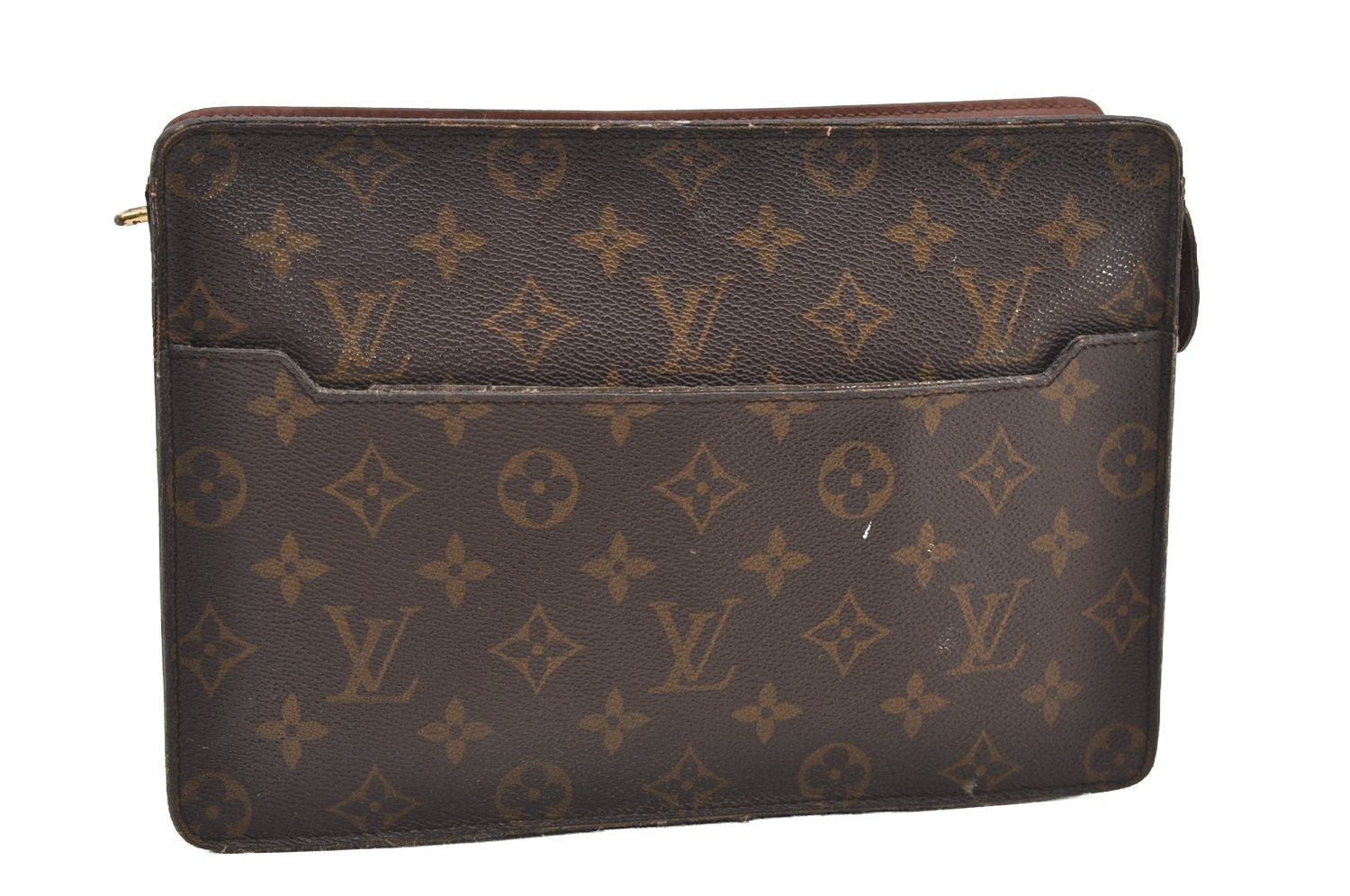 Authentic Louis Vuitton Monogram Pochette Homme Clutch Hand Bag M51795 LV 2384J