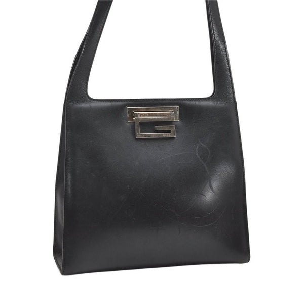 Authentic GUCCI Vintage Shoulder Hand Bag Leather Black Junk 2386K
