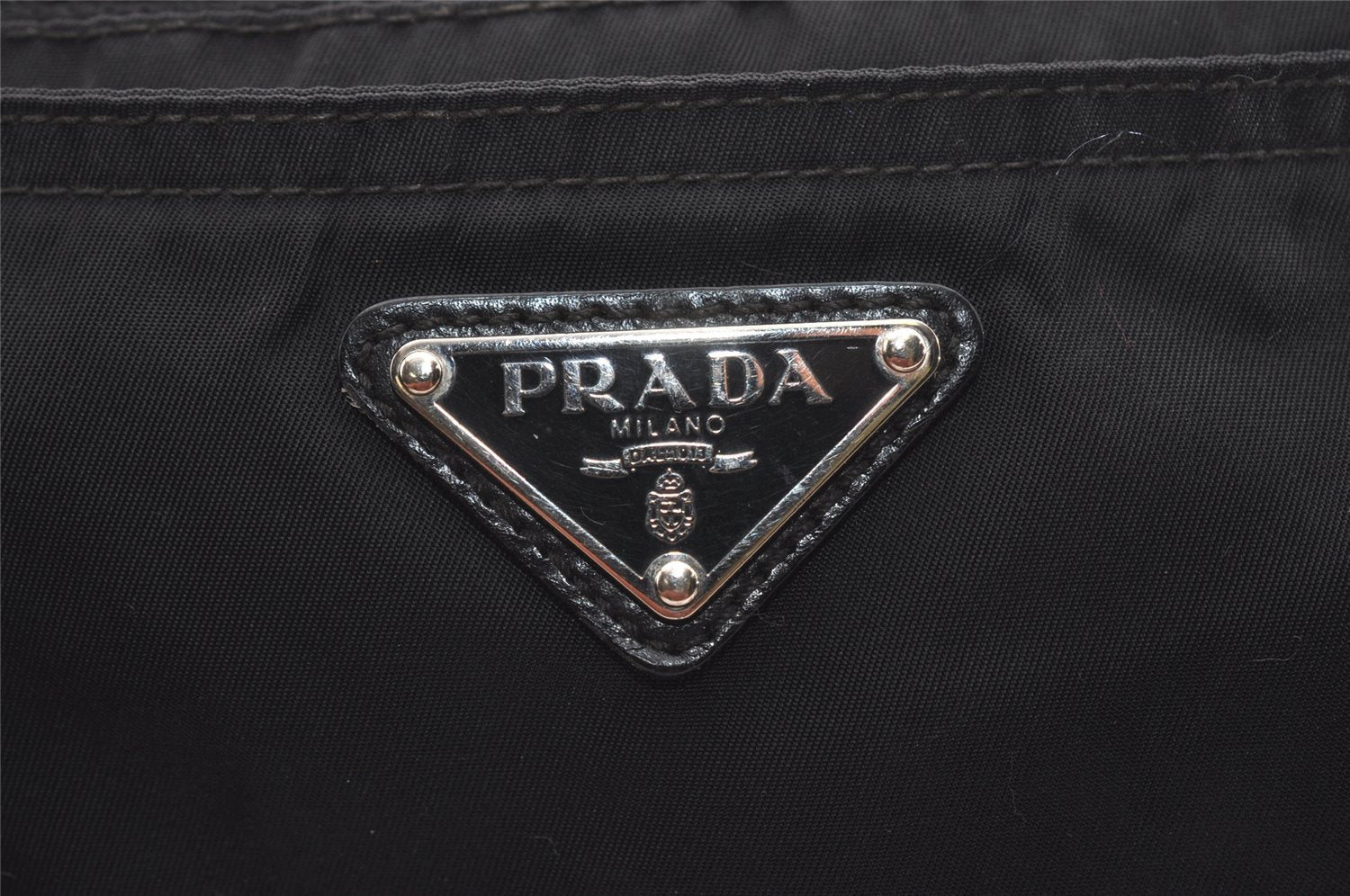 Authentic PRADA Nylon Tessuto Leather Shoulder Cross Body Bag Black 2387J